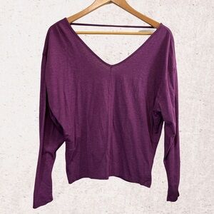 Prana Purple Long Sleeve Relaxed Blouse